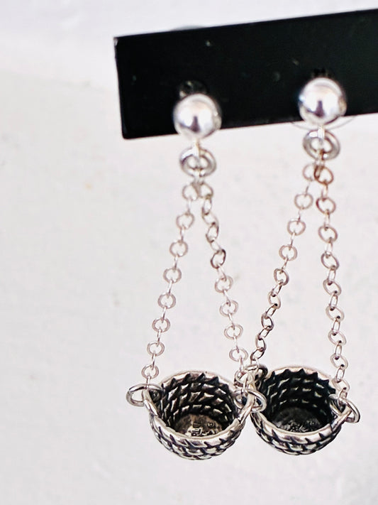 Sterling Basket Earrings