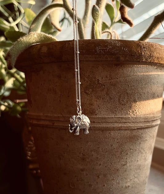 Gajah Necklace in bronze + sterling silver