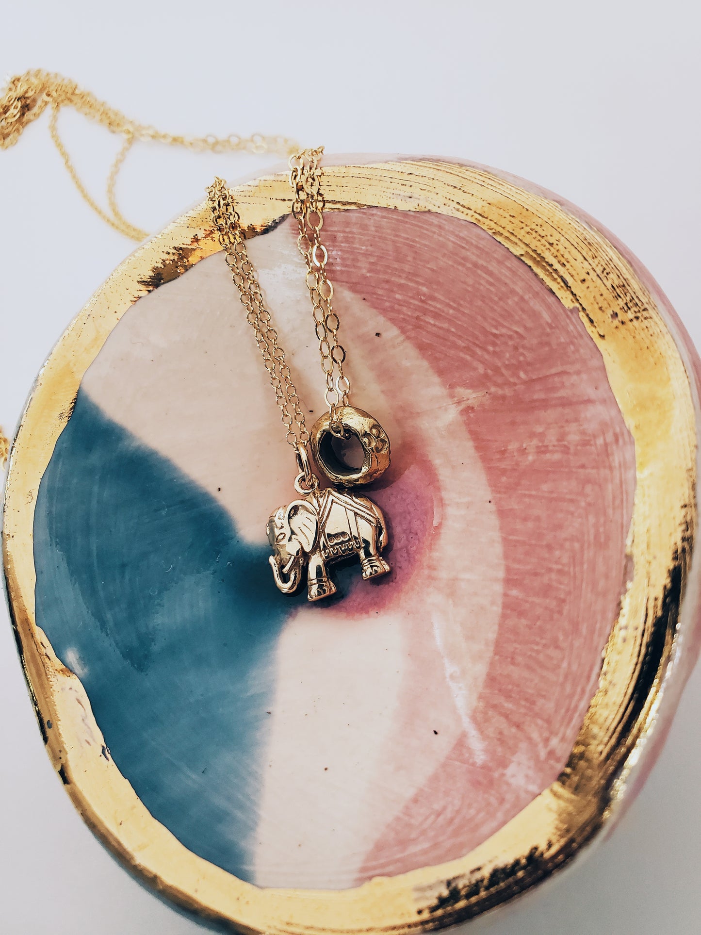 Gajah Necklace in bronze + sterling silver