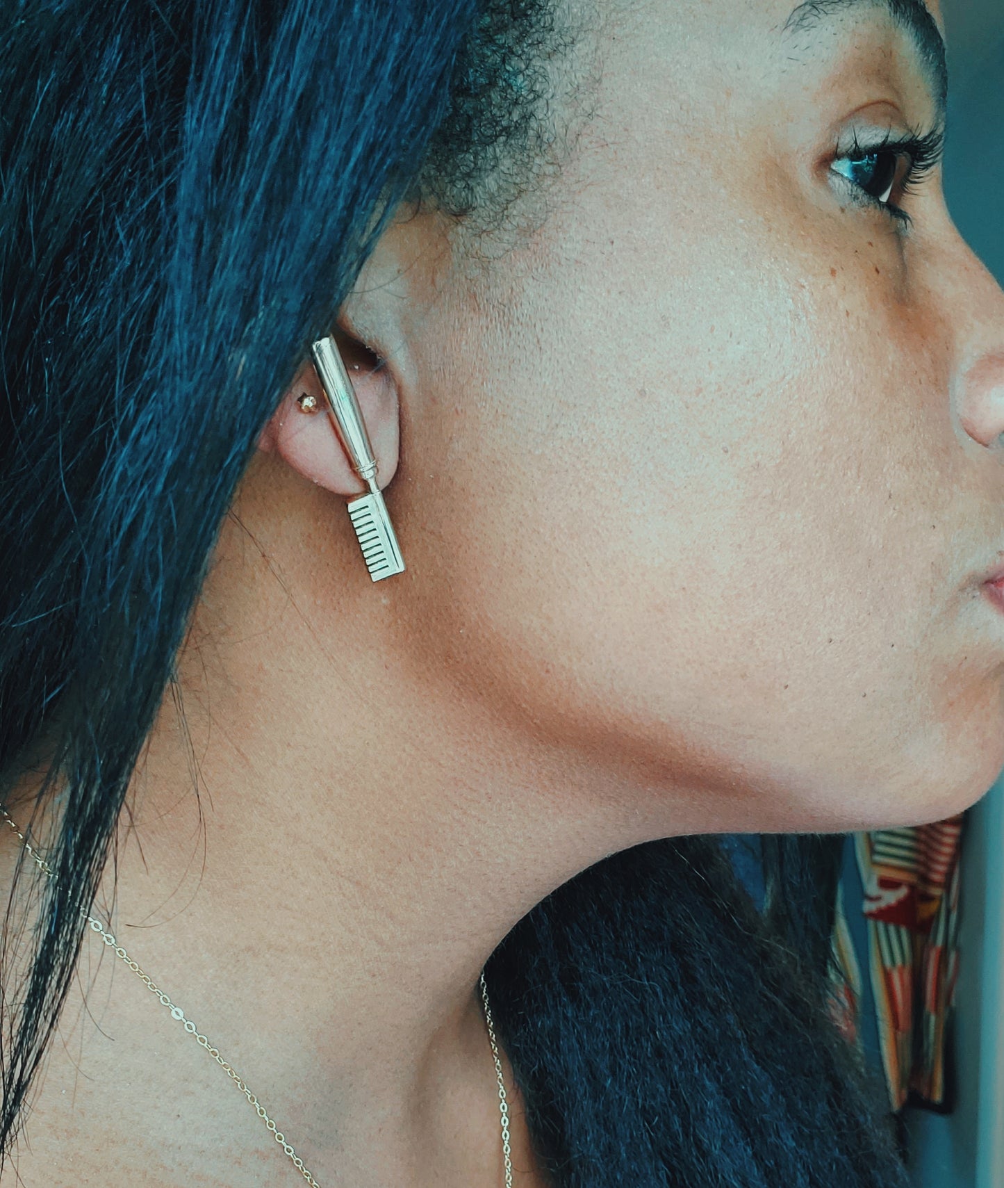 Hot Comb Studs in brass or sterling silver