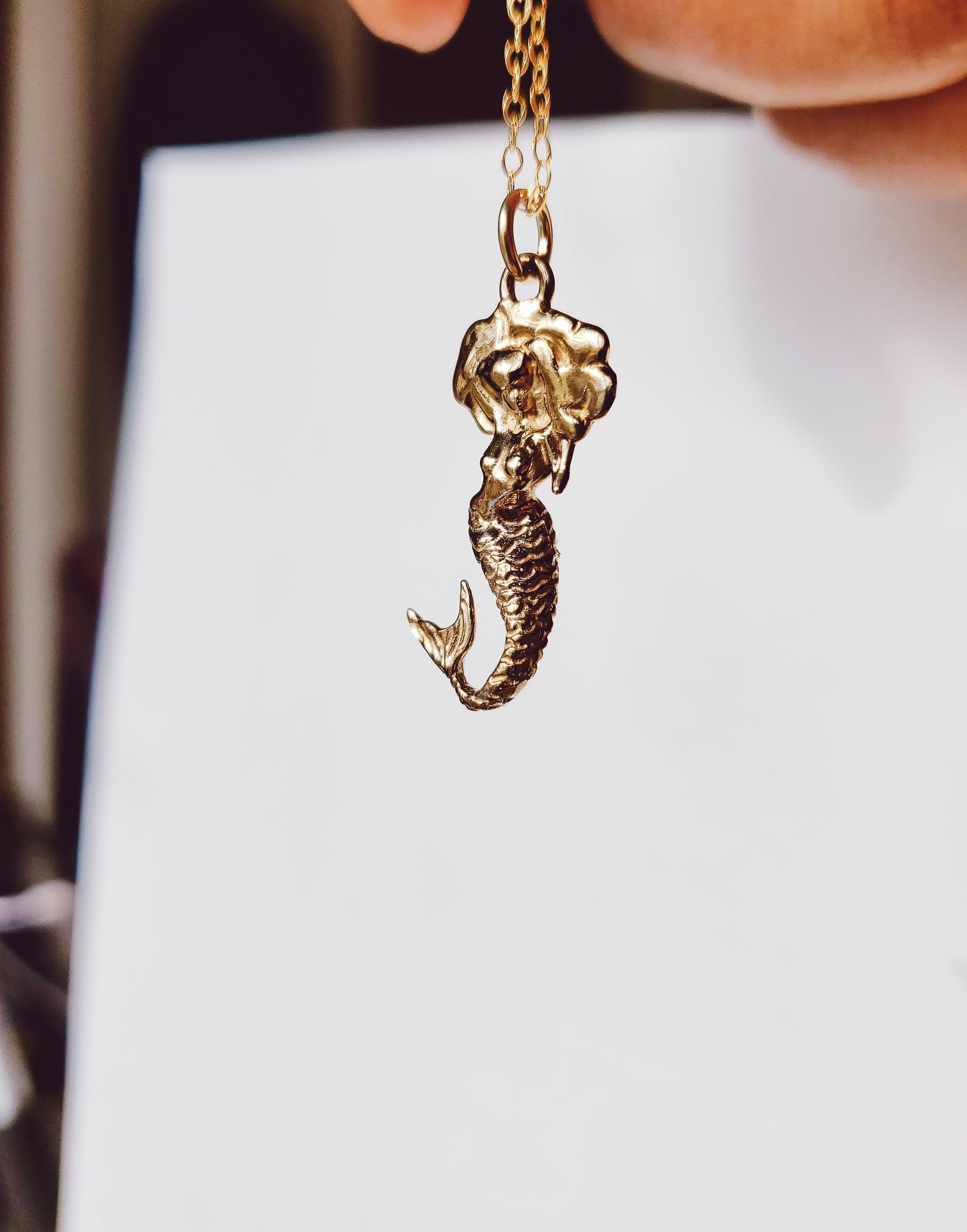 1" Afro Mermaid Necklace now in sterling silver & 14K GOLD!