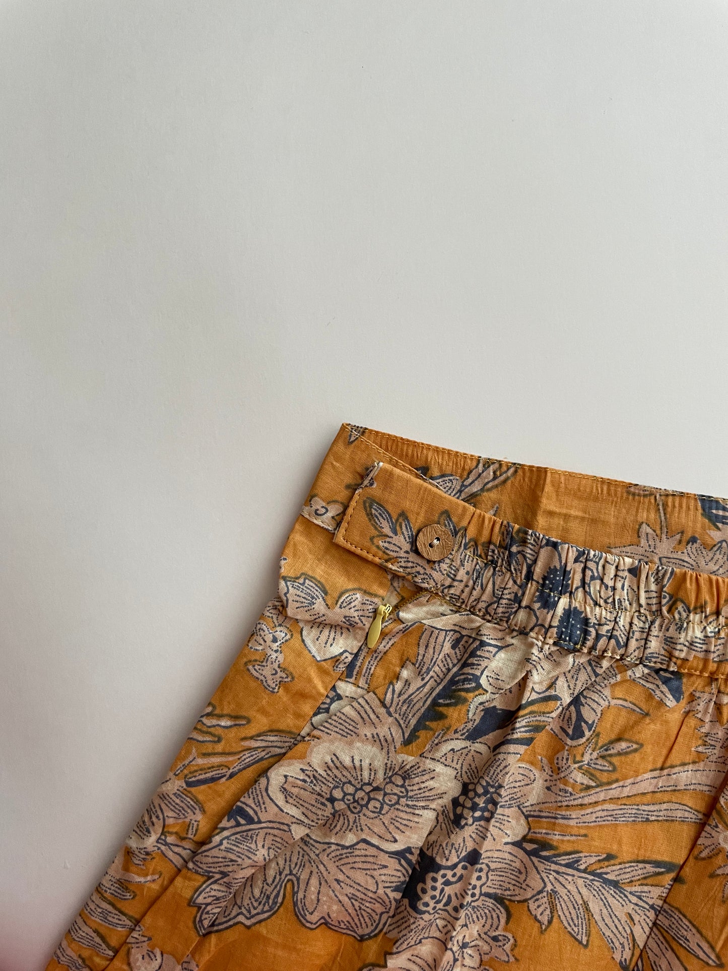 SALE - Yellow Cotton Skirt With Slit