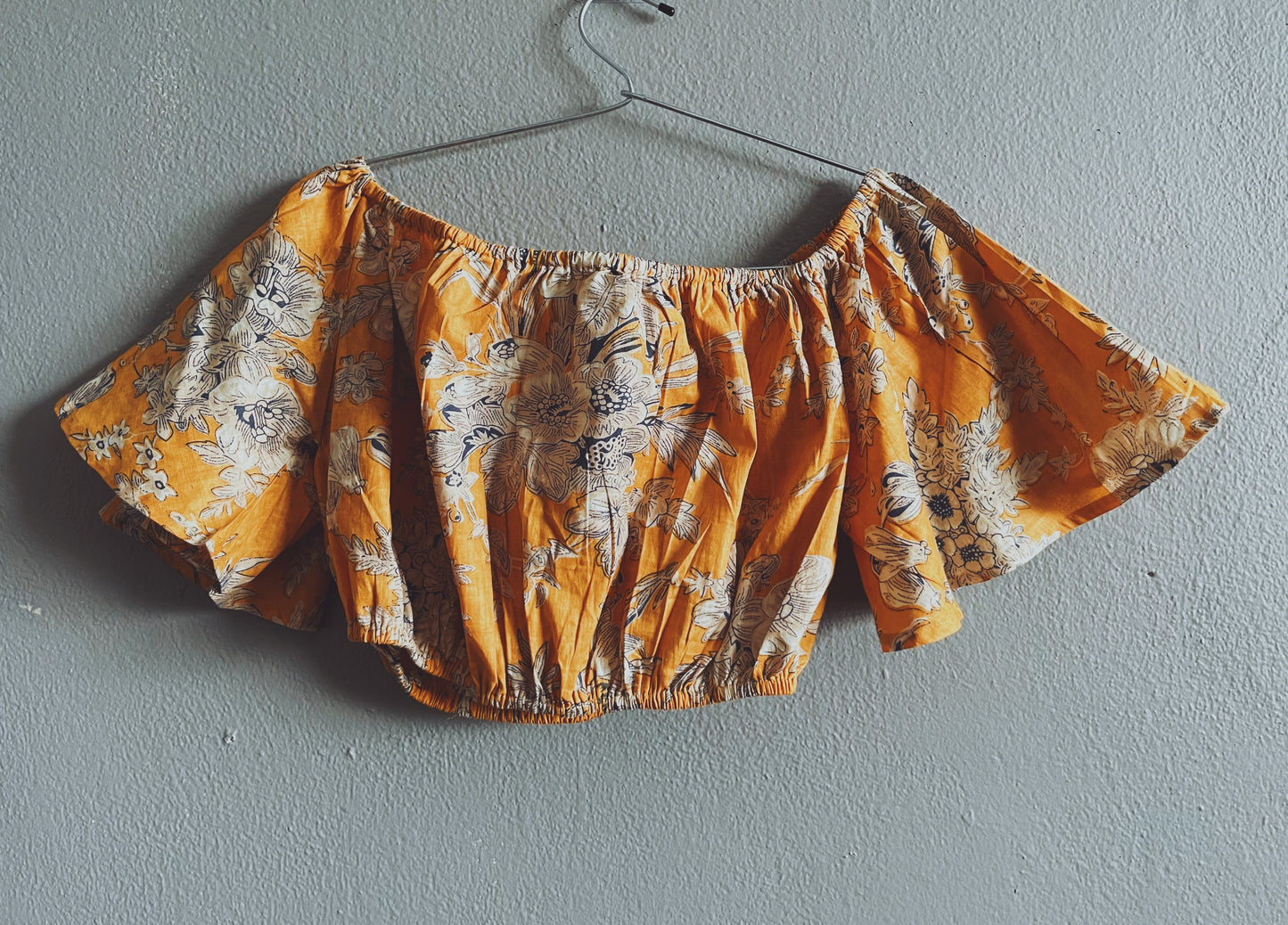 SALE - Yellow Floral Off Shoulder Top