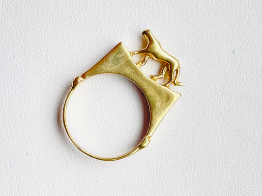Brass Prowling Signet Ring *LAST CHANCE*