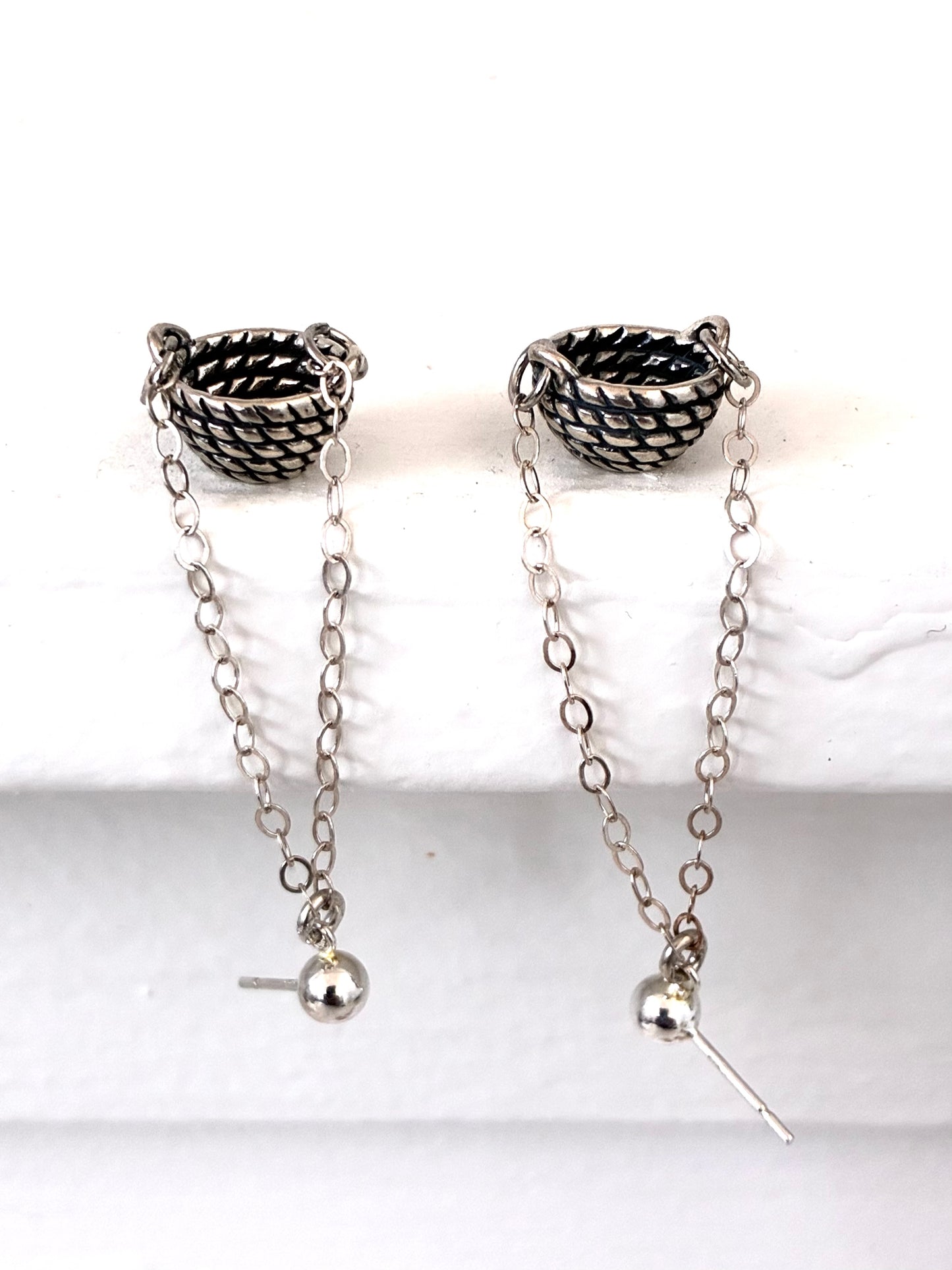 Sterling Basket Earrings