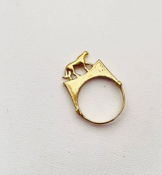 Brass Prowling Signet Ring *LAST CHANCE*
