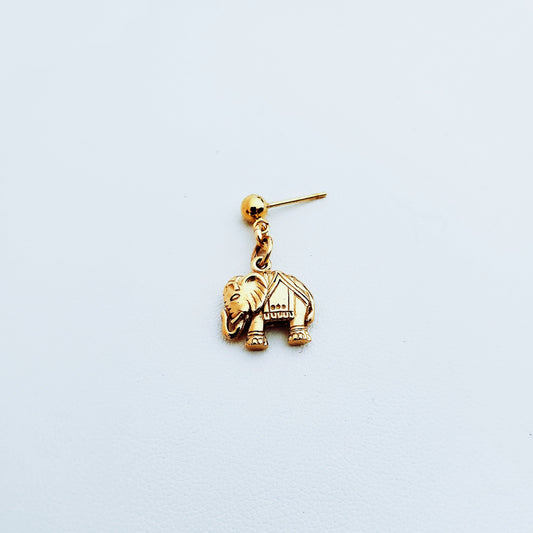 The Perfect Elephant Stud [natural bronze + sterling silver]