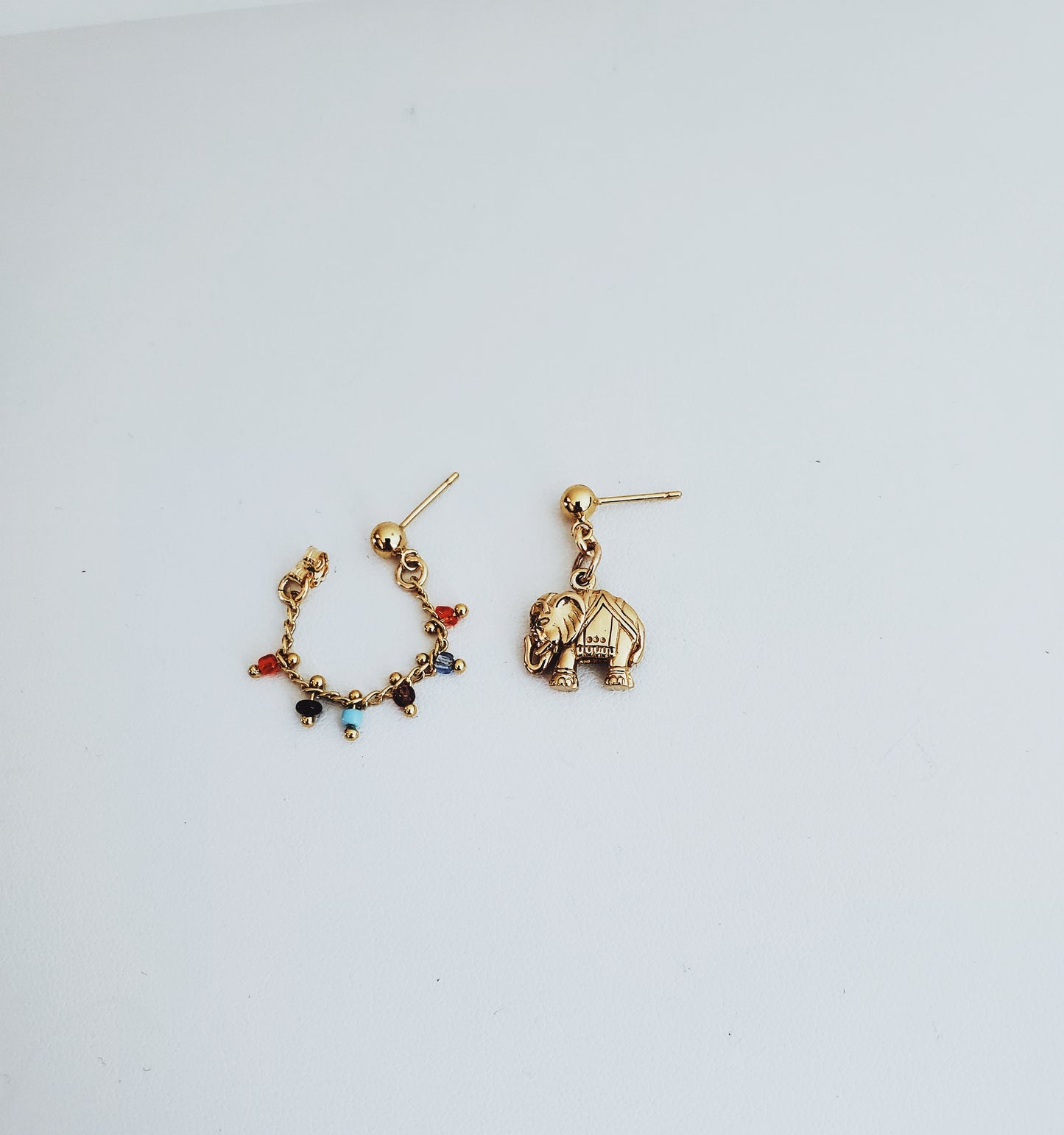 The Perfect Elephant Stud [natural bronze + sterling silver]