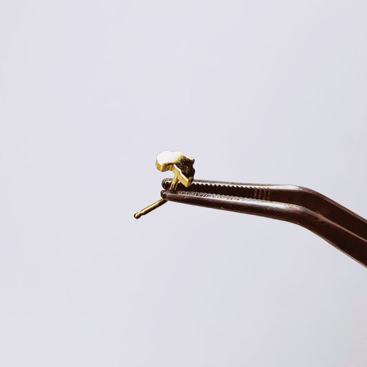 14k Gold Africa Nose Stud