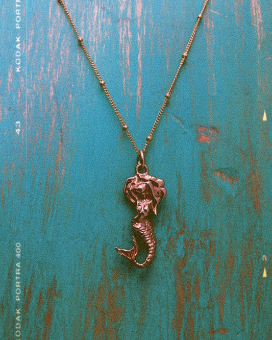 1" Afro Mermaid Necklace now in sterling silver & 14K GOLD!