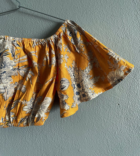SALE - Yellow Floral Off Shoulder Top